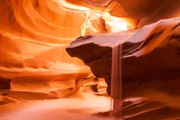Light beam falling through Upper Antelope Canyon