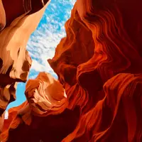 a person in a canyon