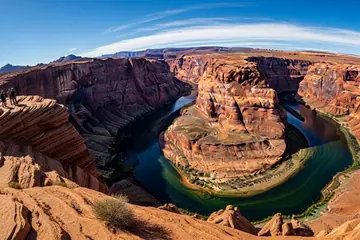 Horseshoe Bend seen from the overlook above the Colorado River