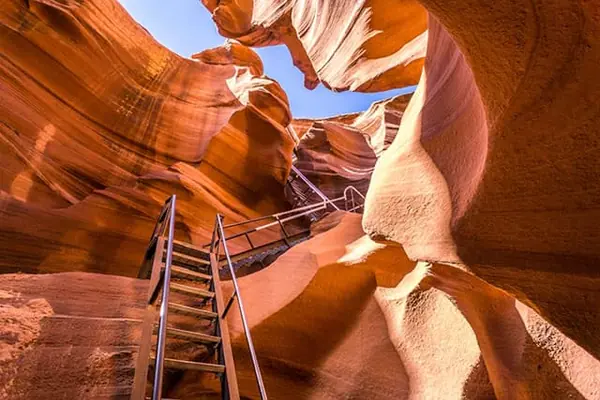 a man in a canyon