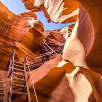 a man in a canyon