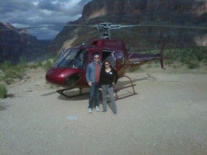 Sasha and Jeff gambled on a helicopter tour of the Canyon. 